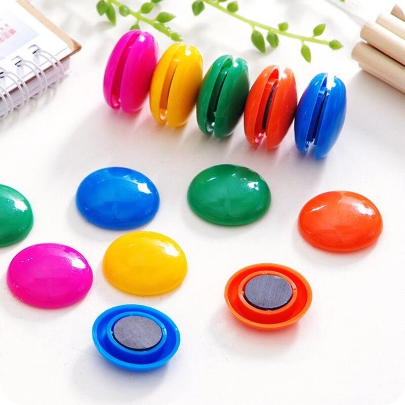 Sterke magneten 24 mm, wit, 50 ronde magneten voor koelkast en whiteboard, sterke magneet voor magneetbord, prikbord en glazen magneetbord, magneten voor kantoor, school en huishouden