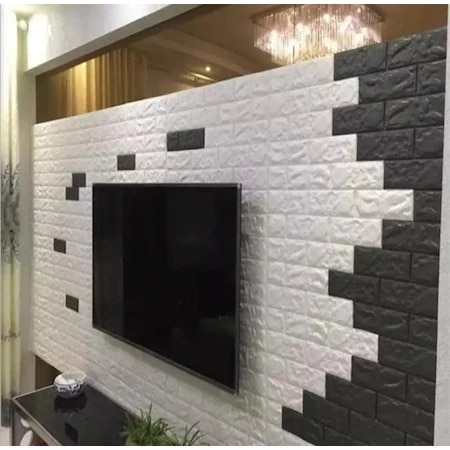 DECORATIVE ADHESIVE FLEXIBLE BLACK BRICK WALL CLADDING PANEL 381730385