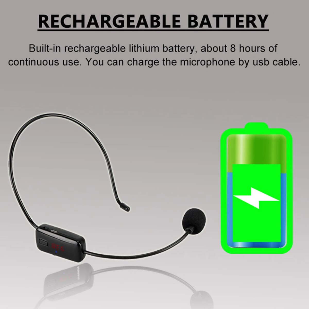 Wireless Microphone Condenser Headset Megaphone Radio Mic FM 87-108MHz for Loudspeaker Teaching Meeting Guide Microfone