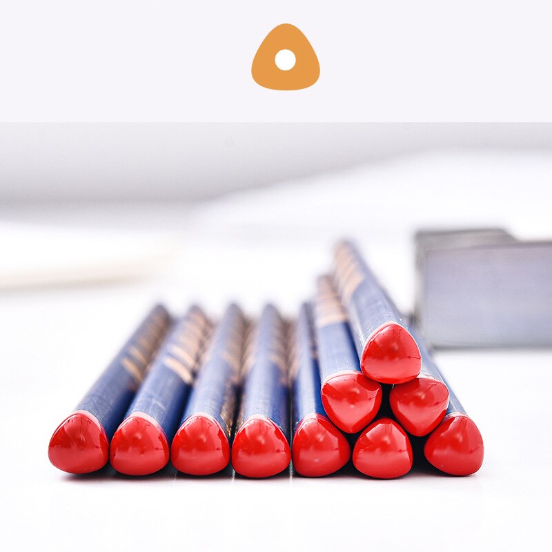 12 Triangle HB Wooden Pencil With Hole Children Pencil School Office Supplies Stationery Correction Tool
