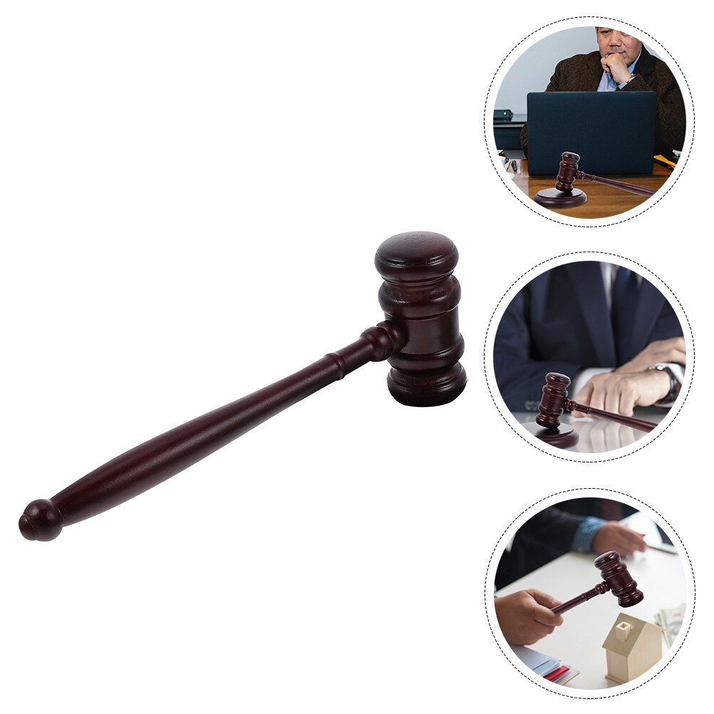 1pc Practical Auction Hammer Wooden Judge's Hammer Durable Court Hammer: Default Title