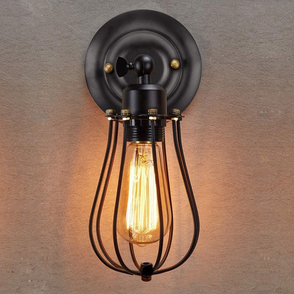 Rustic State Set of 1/2/3/4 Fixture Metal Wire Cage Lamp Guard Vintage Style Lamp Cage Lamp shades Bulb Guard Lamp Cage D30