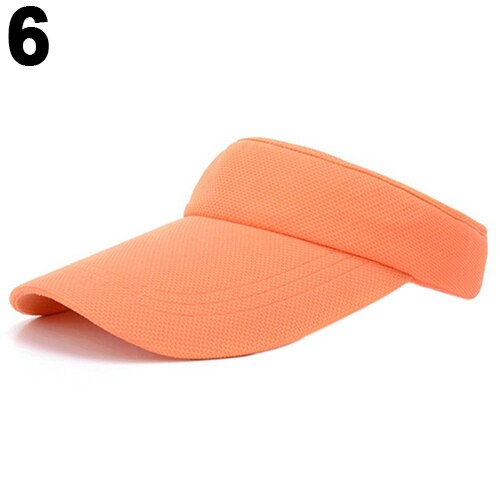 Verstelbare zonnehoed voor dames, effen sportpet met mesh klep, tennis- en golfstrandhoed: Oranje