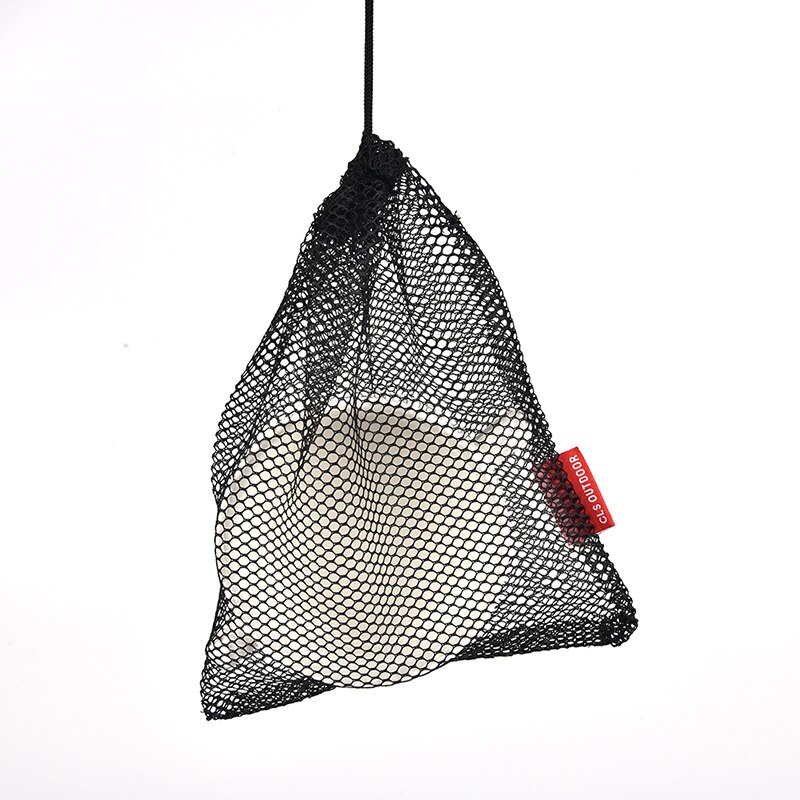 Slidstærk nylon mesh snorepose til bestik flaske gryde pande kedel mesh opbevaring dinty taske rejse ting sæk