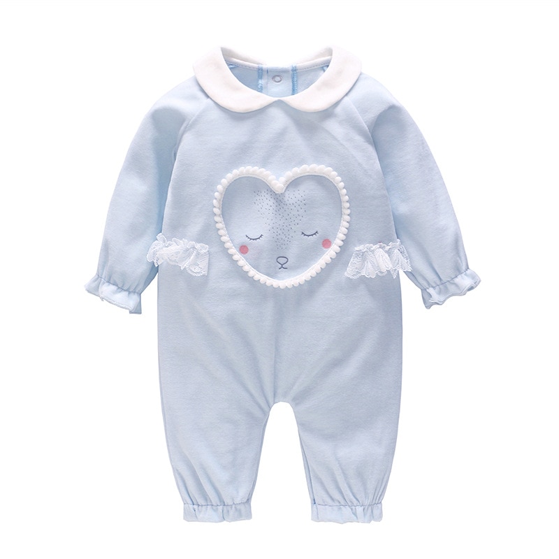 Vlinder baby girl rompers babyklær høst baby girl jumpsuits rosa kjærlighet fløyel baby baby girl jumpsuits 6 ~ 24 m