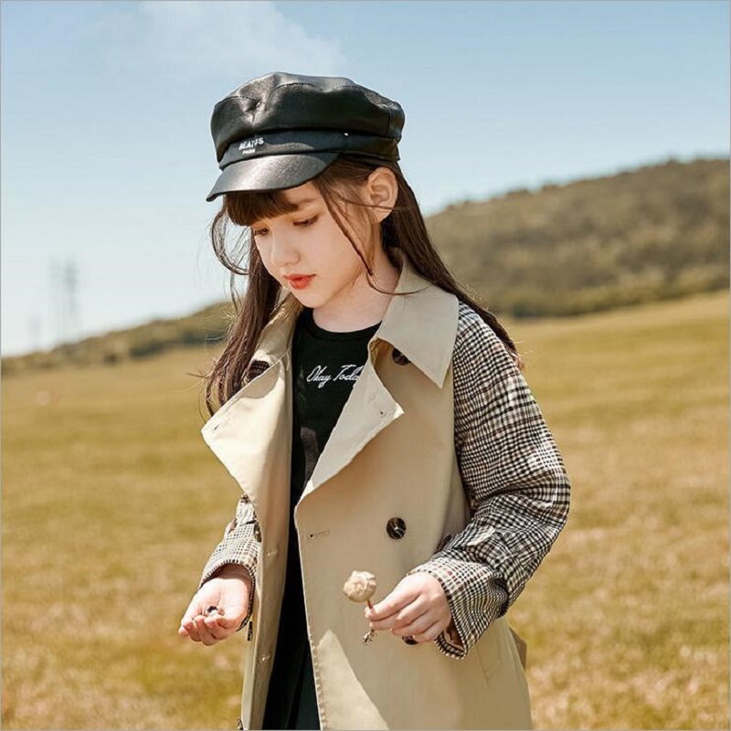 Kinderen Windjack Plaid Jassen Voor Meisjes Lente Katoenen Trenchcoat Voor Meisjes Double-Breasted Toevallige Bovenkleding Teens Kids Geul