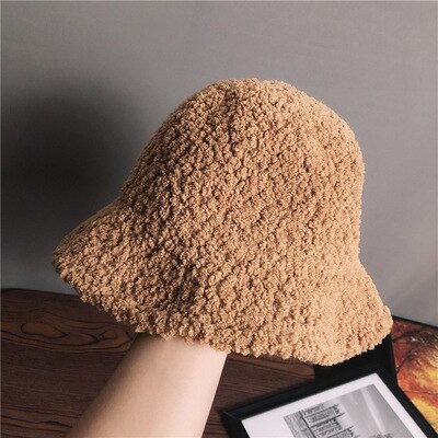 Winter Warm Knitted Hats Ladies Korean Color Matching Wool Fisherman Hats Bucket Hat Women Hat: 5