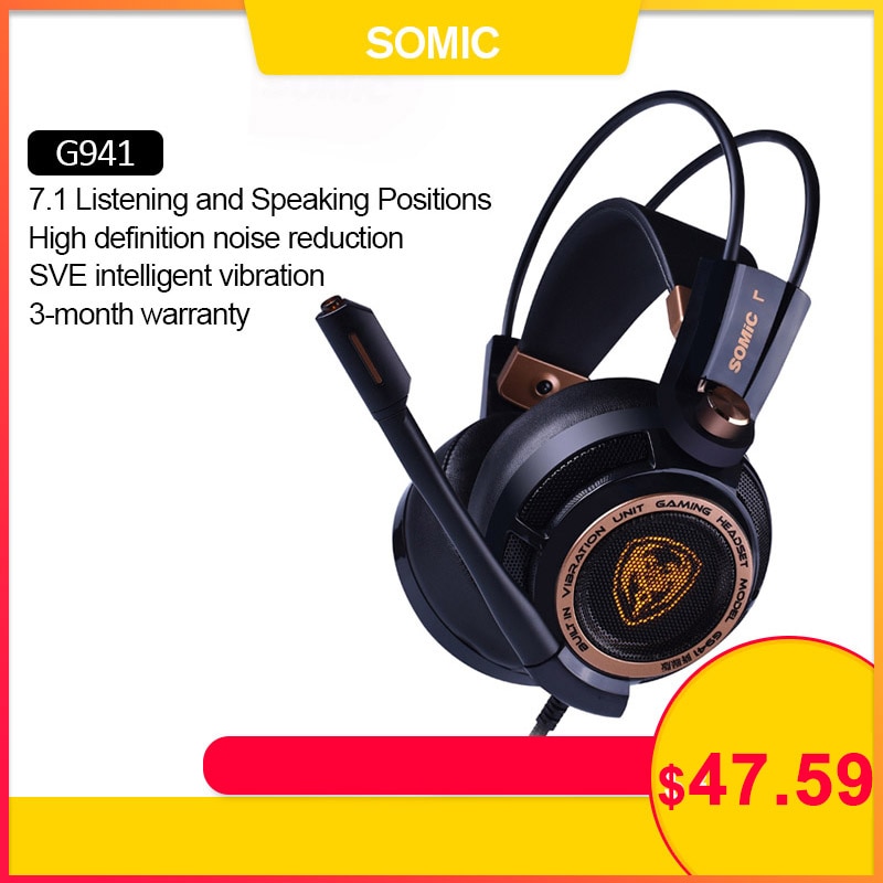 Somic G941 Gamer Oortelefoon Usb 7.1 Virtual Surround Sound Gaming Headset Hoofdtelefoon Met Microfoon Stereo Bass Trillingen Voor Pc