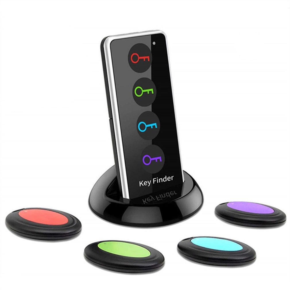 Geavanceerde Wireless Key Finder Remote Key Locator Telefoon Portefeuilles 4 In 1 Anti-Verloren Met Zaklamp Functie 4 Ontvangers en 1 Dock Volwassen