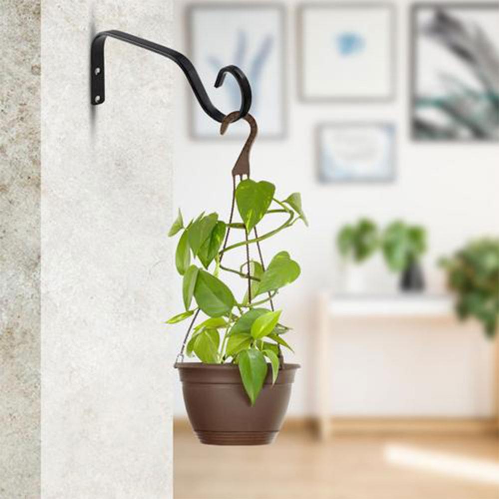2PCS 7.3"Decorative Iron Wall Hooks Metal Lantern Bracket Hanger for Hanging Plants, Bird Feeders, Wind Chimes, Indoor Outdoor
