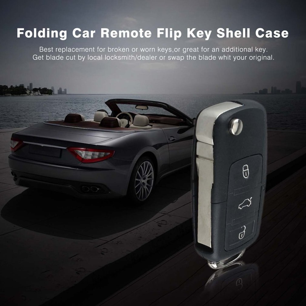 Professionele 3 Knoppen Vouwen Auto Afstandsbediening Flip Sleutel Shell Case Fob Geschikt Voor VW