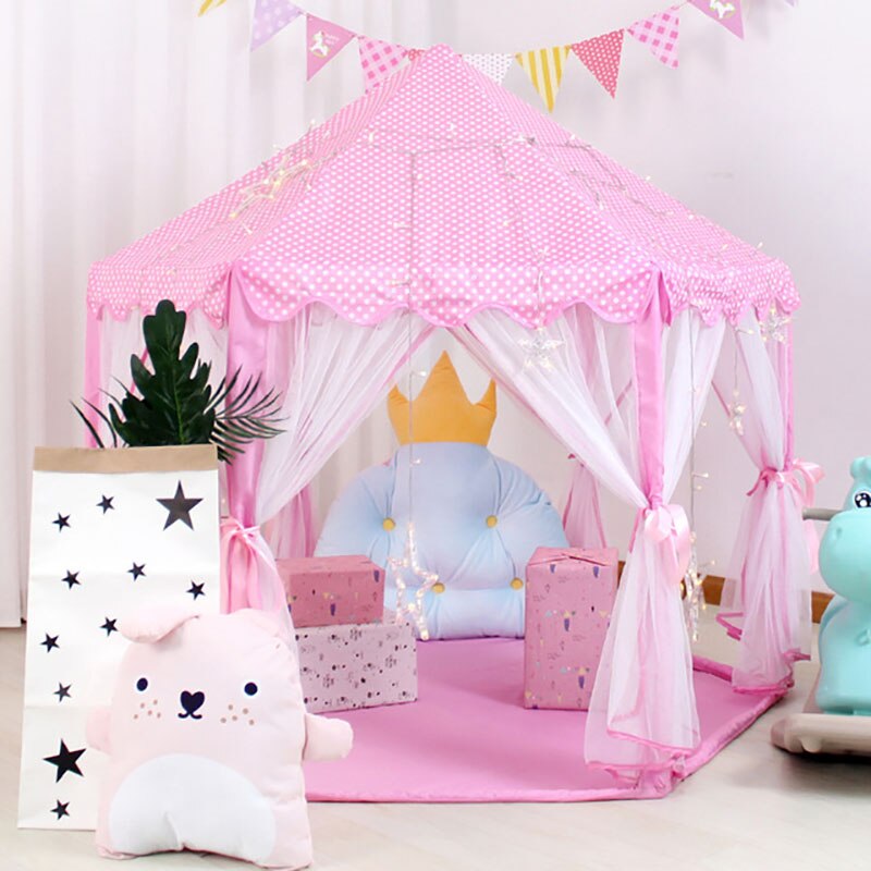 Tenda del Gioco del bambino Portatile Pieghevole Principessa Castello bambini giocare a Casa Regalo Del Capretto Spiaggia tutto'aperto Infantil di Natale Regalo Fotografia Puntelli