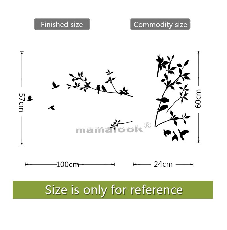 Tree Birds Vinyl wall Stickers For Home Wall Decor Stickers On The Wall Decals Living Room Decor: 01