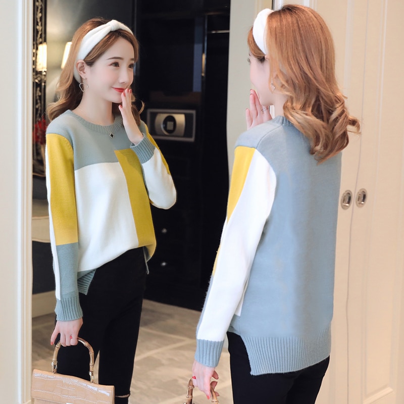 Pull de maternité pour femmes enceintes, pull de grossesse en tricot, Tee-shirt de couleur assortie, automne hiver