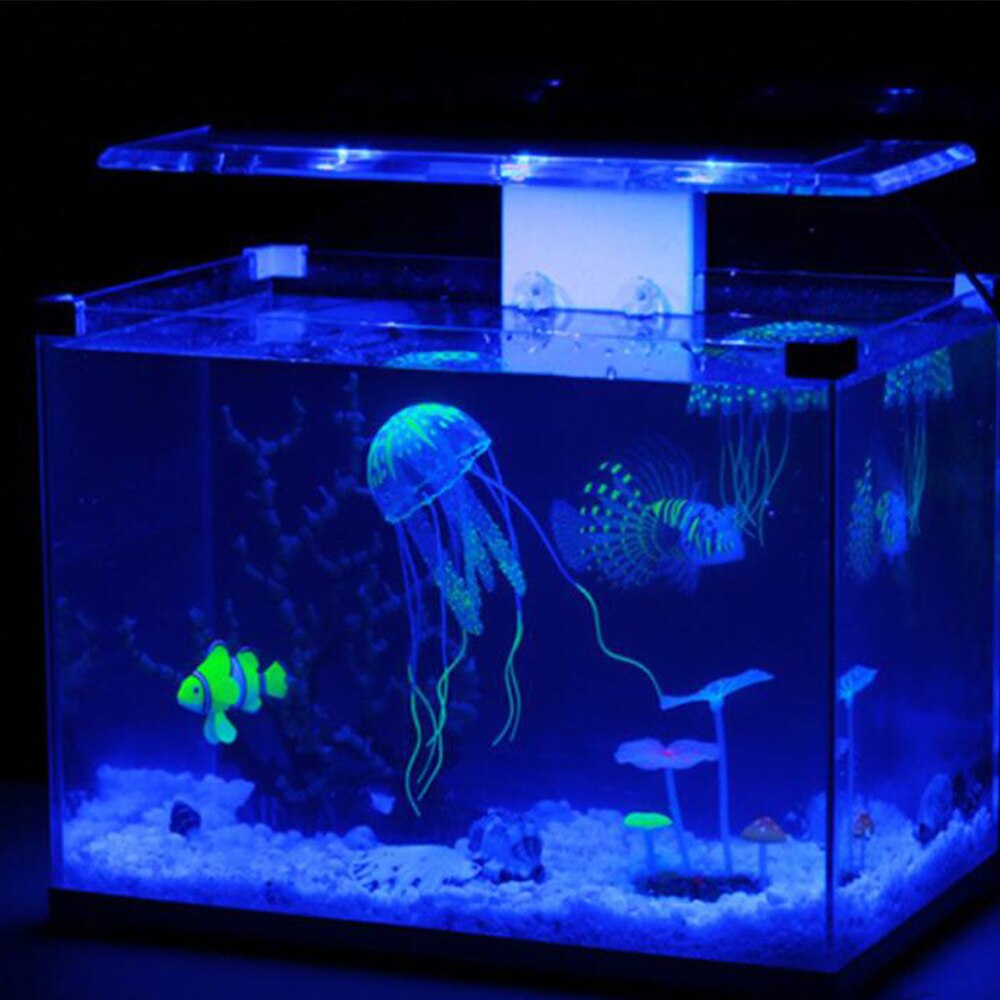 4Pcs Lichtgevende Simulatie Kwallen Kunstmatige Kwallen Versiering Creatieve Decor Voor Aquarium Fish Tank (Willekeurige Kleur)