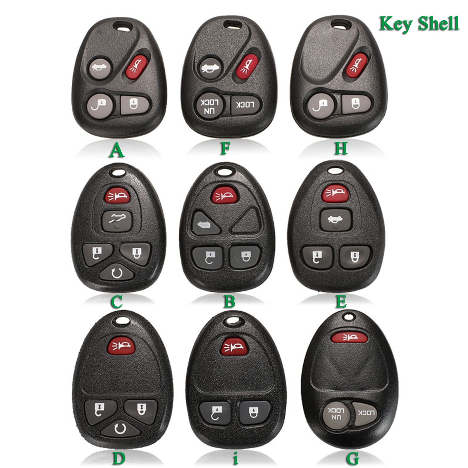 Bilchave 3/4/5/6- knops afstandsbediening sleutelbehuizing voor buick hummer  h3 gmc voor chevrolet colorado isuzu vervangende sleutelbehuizing