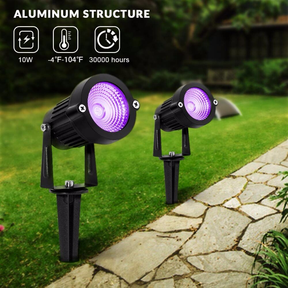 Landscape Lights, 10W Waterproof UV LED Landscape Lighting Walls Trees Outdoor Landscape Spotlights with Spike ST130