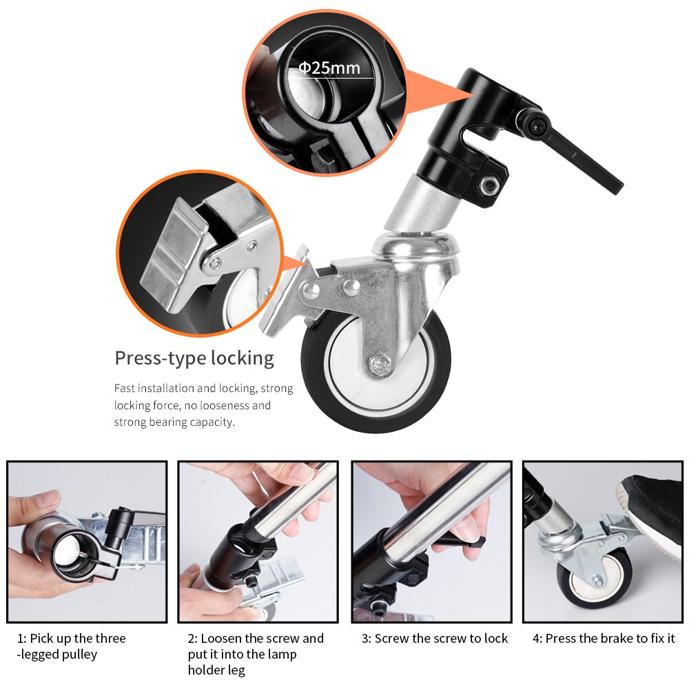 C Stand 3 Wheels Multi-function Photography Studio... – Vicedeal