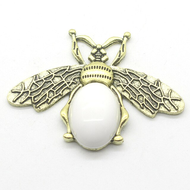 Broche abeille en alliage métallique, 5 pièces, Chic, perle, insecte, vêtements de fête d'anniversaire et de mariage, accessoires bijoux: Nickel noir