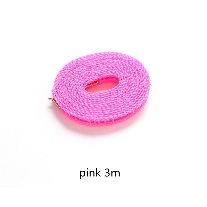 10M Extended Hek Anti-Slip Winddicht Waslijn Outdoor Reizen Waslijn Uitschuifbare Draagbare Opslag Home Organisatie: pink 3m