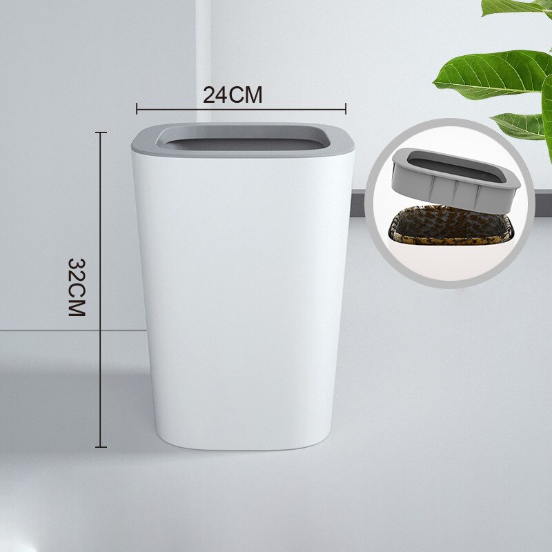 15L Nordic Plastic Vuilnisbak Garbage Dust Bin Opslag Emmer Papiermand Home Office Afvalbak Zonder Deksel Prullenbak: 5