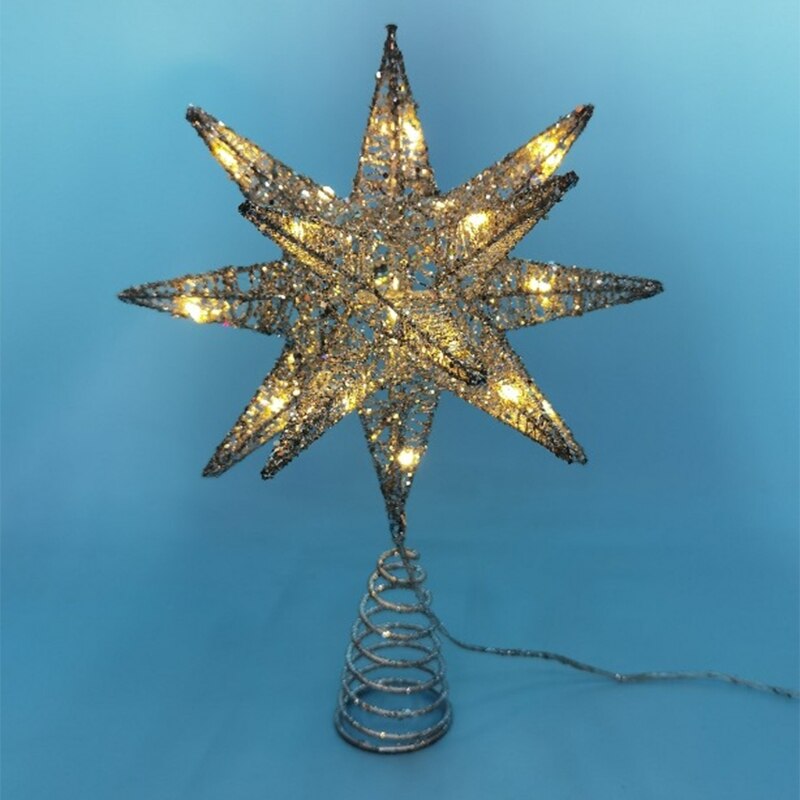 L21A Christmas Tree LED Star Tree Topper Battery Operated Treetop Decoration Hanging