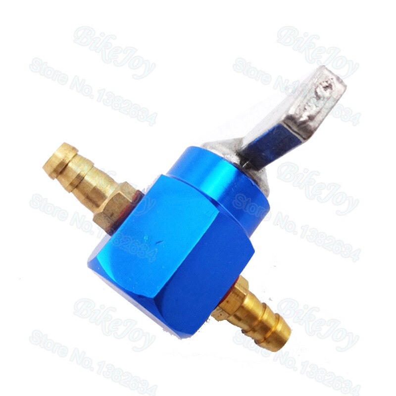 2pcs/pack Blue 1/4" CNC Gas Fuel Tap 6mm For Shut Off Inline Petcock Valve ATV Quad Pit Dirt Bike
