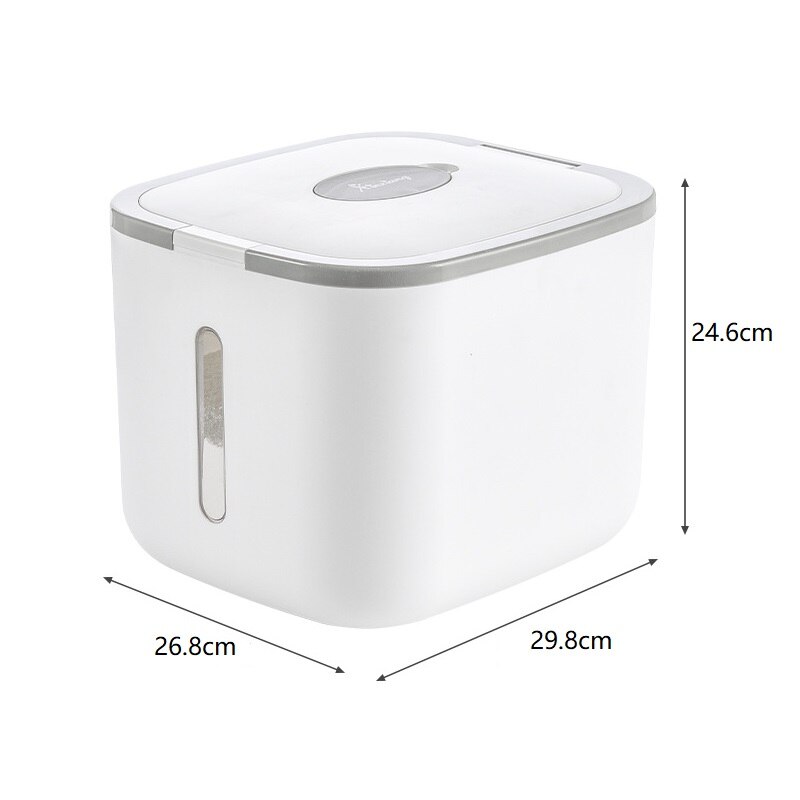 WBBOOMING 12kg Rice Storage Box Pet Dog Food Storage Container Plastic Sealed Rice Bucket Moisture-proof Mildew Anti-Oxidation