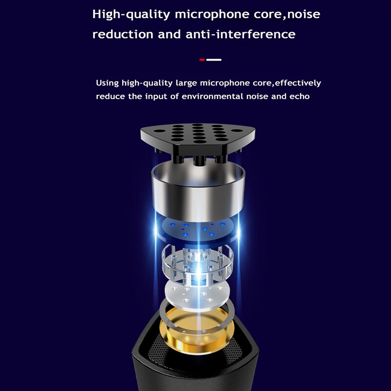 RGB Computer Microphone Free Drive Noise Reduction 360° Rotate USB AUX HD Receiver Omnidirectional Condenser Gaming Mike