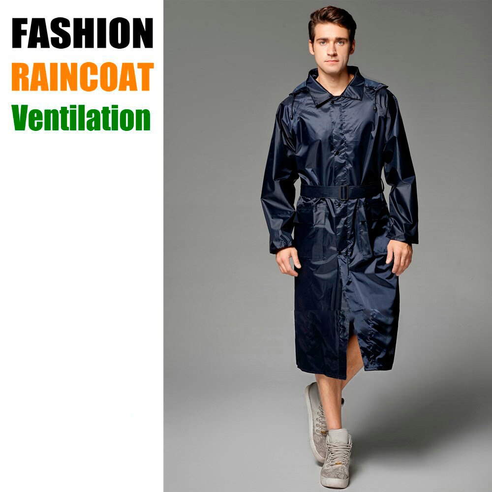 rain coat women polyester waterproof rainwear suits men navy raincoat for fishing camping YY094