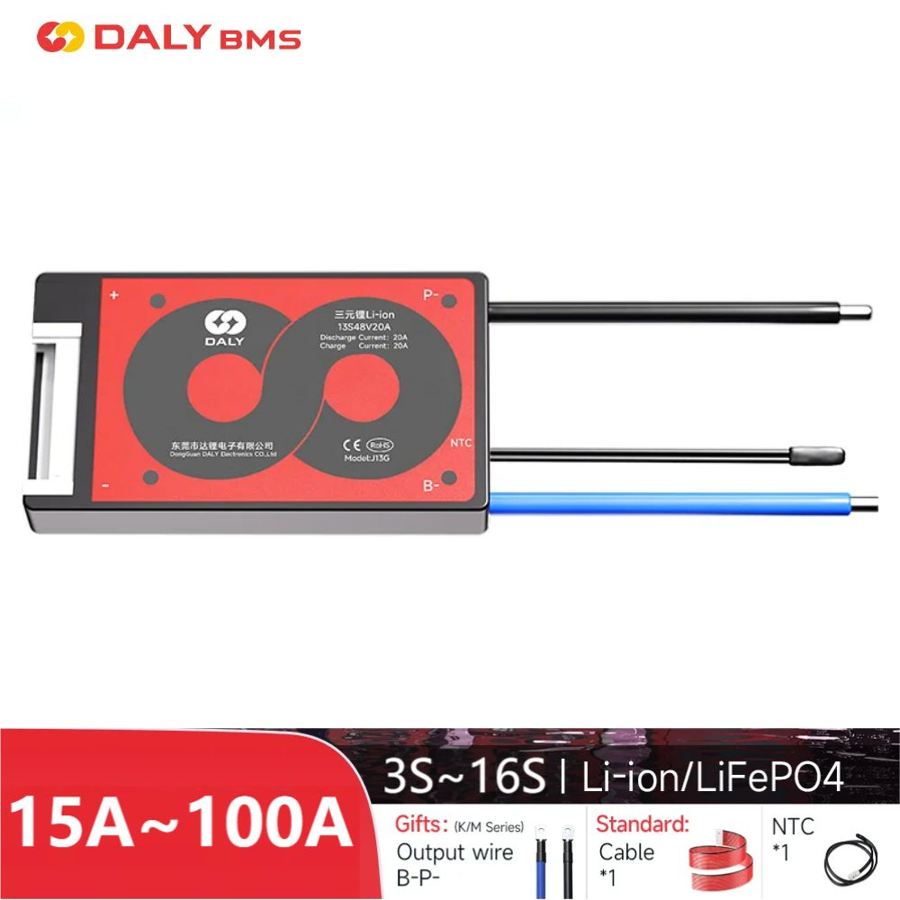 DALY BMS 3S 4S 6S 7S 10S 12S 13S 14S 15S 16S Li-ion And LiFePO4 32650 21700 18650 BMS 15A To 100A With Balance Function And NTC