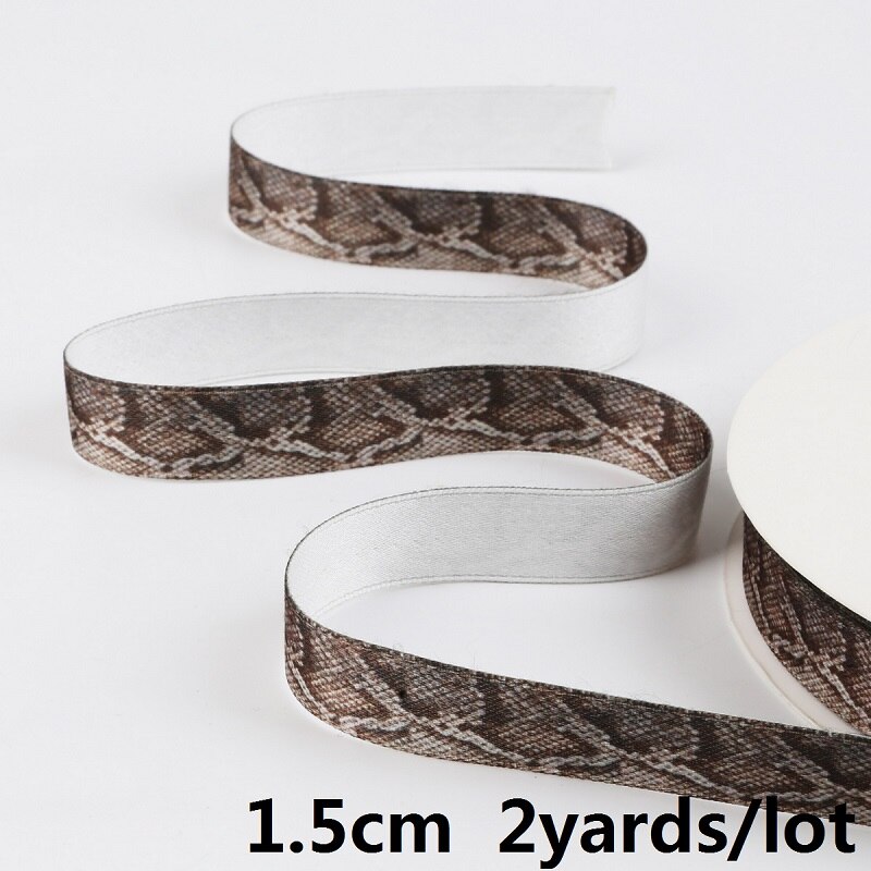Valitse koko 1.5-4cm käärmeennahkanauha seksikäs tyyli puuvilla/polyesteri koristenauha vaatekasseihin kengät kodin sisustus: 1.5cm vaaleanruskeaa