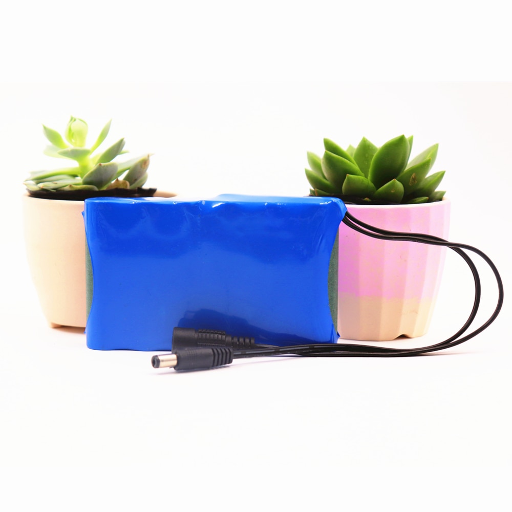 Portable Super 18650 Rechargeable Lithium Ion battery pack capacity DC 12 V 8000 Mah CCTV Cam Monitor+battery charger 12v