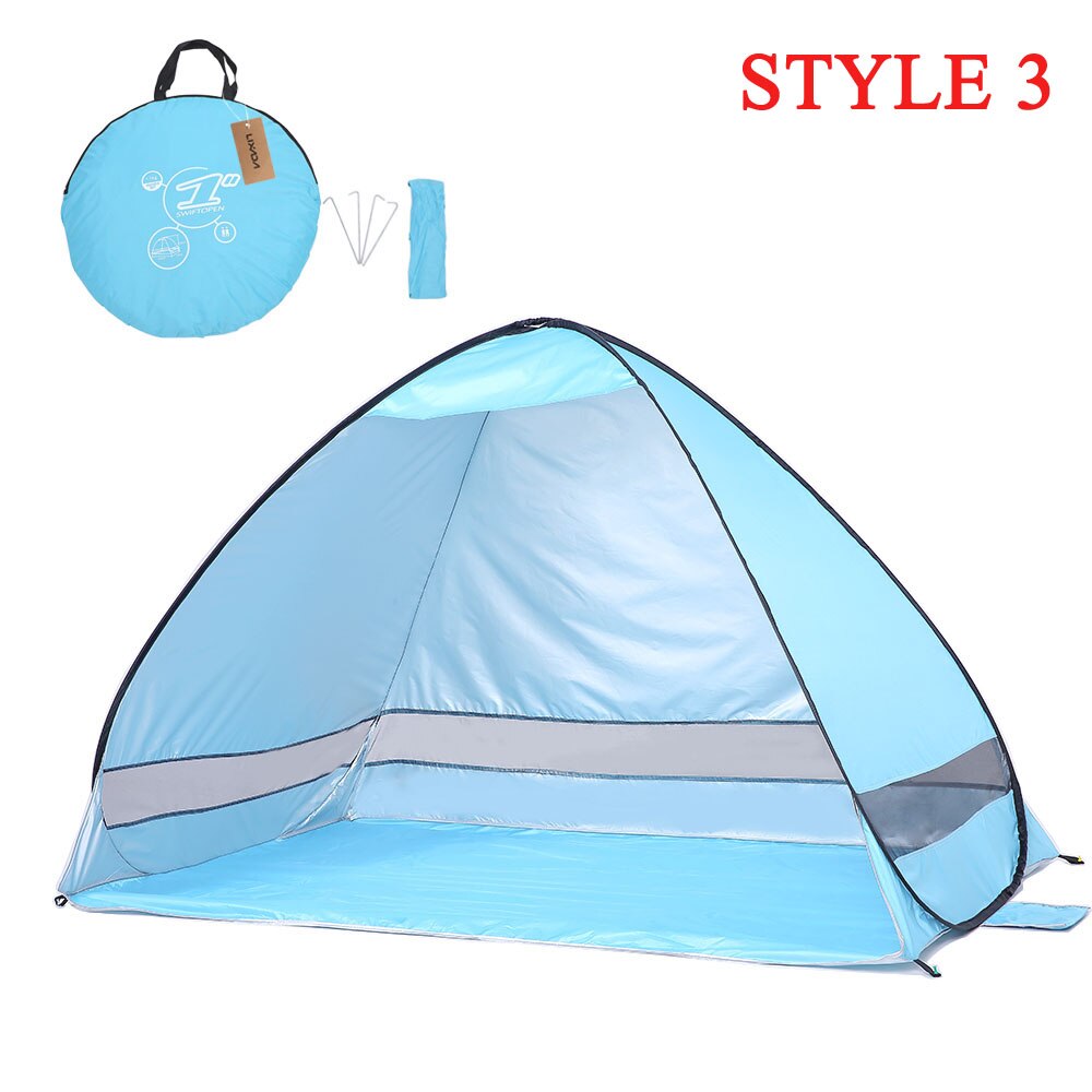 Lixada Automatico Tenda Protezione UV Outdoor Tenda Da Campeggio Istantanea Pop Up Tenda Della Spiaggia Leggero Ripari Per Il Sole Tende Cabana Tenda: style 3 blue