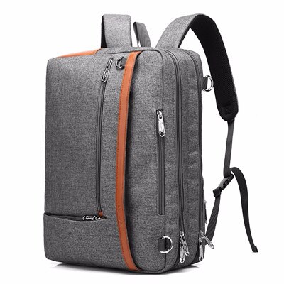 COOLBELL-mochila para ordenador portátil de 17,3 pulgadas, morral de viaje de negocios a la , de nailon, impermeable, antirrobo para estudiantes: GREY