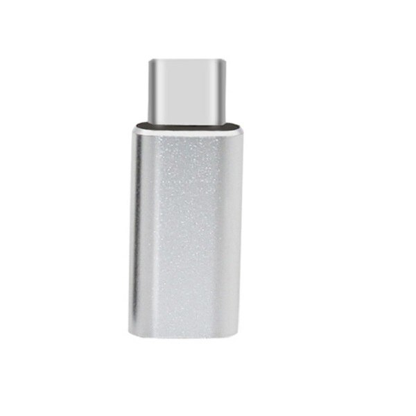Typ c Adapter 8 Pin Weibliche zu Typ-c Männlichen Adapter USB C Kabel Konverter Lade Anschluss für Xiaomi mi6 mi5 Huawei P9: silver