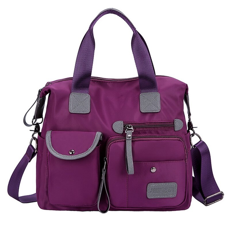 Litthing Waterdichte Vrouwen Nylon Handtas Schoudertas Toevallige Grote Capaciteit Tote Bag Crossbody Tas Vrouwen Tas Bolso Mujer: B-purple