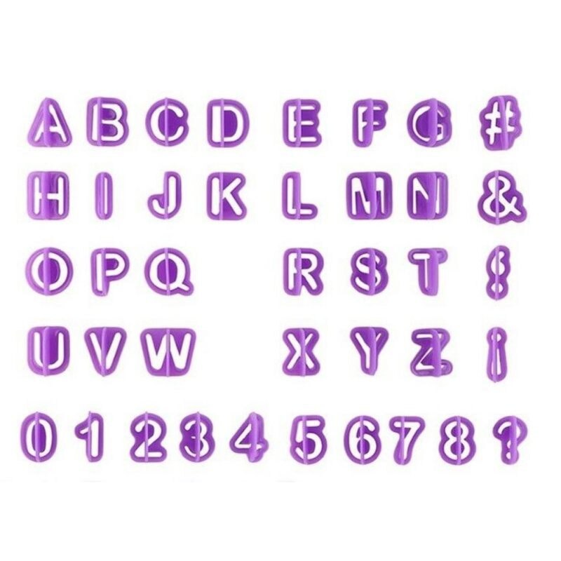 Pâtisserie moule lettre fondant emporte-pièce 26 pièces supérieur & minuscule Alphabet et 10 pièces numéro gâteau décoration toolsCMMA: Kaki foncé