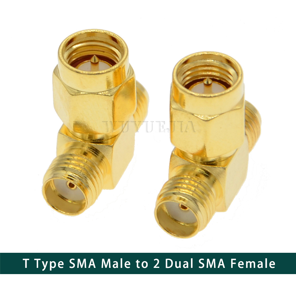 SMA To SMA Male Female Straight Connector 90 Degree Right Angle 135Degree Tee Type 3 Way Splitter RPSMA To RPSMA Male Adapter RF: SKY BLUE