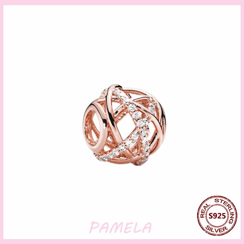 Pamela 925 Sterling silber durchbrochene runde Reize-perlen zum selbermachen für originelle anhänger-armbänder und schmuck für damen: Ybt 248