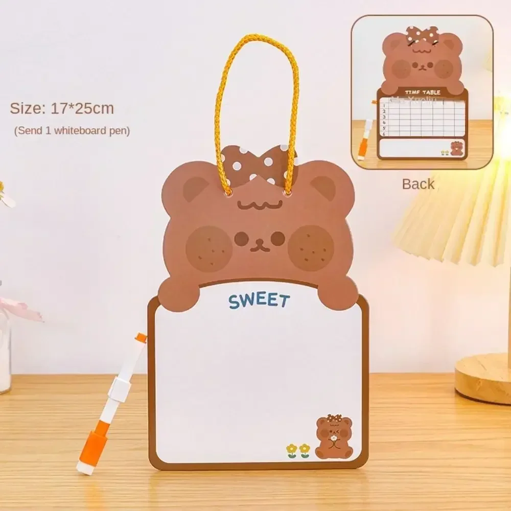 Planche à dessin effaçable double face avec stylo pour enfants, carton de dessin animé, essuie-glace sec, tableau blanc animal: Option 2