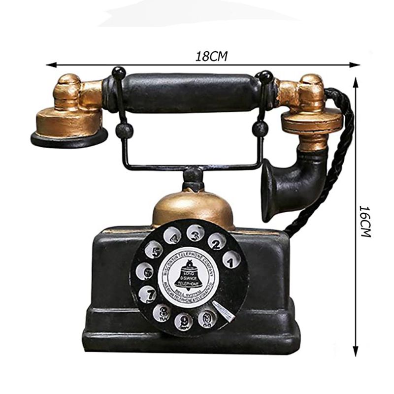 Home Decorative Antique Old-fashioned Telephones Desktop Ornaments European Retro Style Desktop Landline Telephone Model