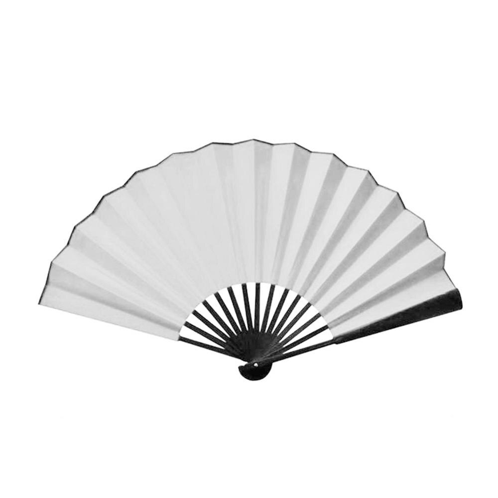 Brand White Blank Spun Folding Fan Chinese Art Paper Red Black Fan DIY Painting Drawing Fans Early Education Drawing Fans: White / 10 inches