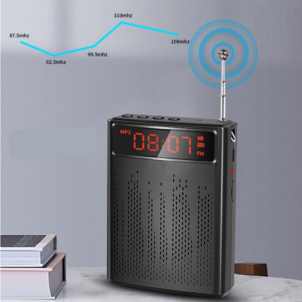 12W Portable Voice Amplifier with Sound-amplifying Music Playing Wired Microphone Headset Speaker for Class Meetings Teachers