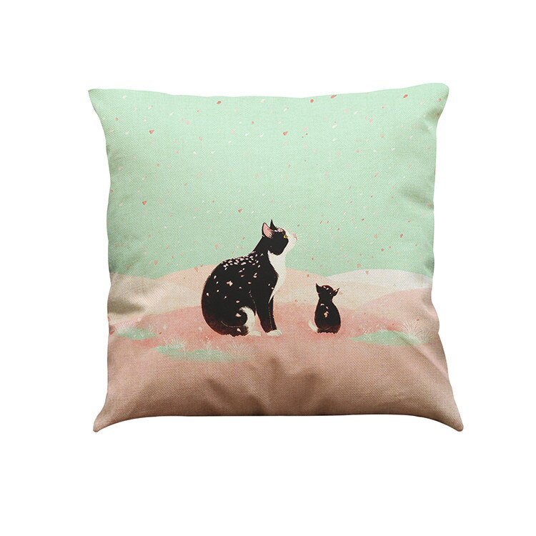 Mignon chat impression housse de coussin Kissen oreillers décoratifs pour canapé-lit maison taie d'oreiller Cojines Decorativos Para Sofá: G