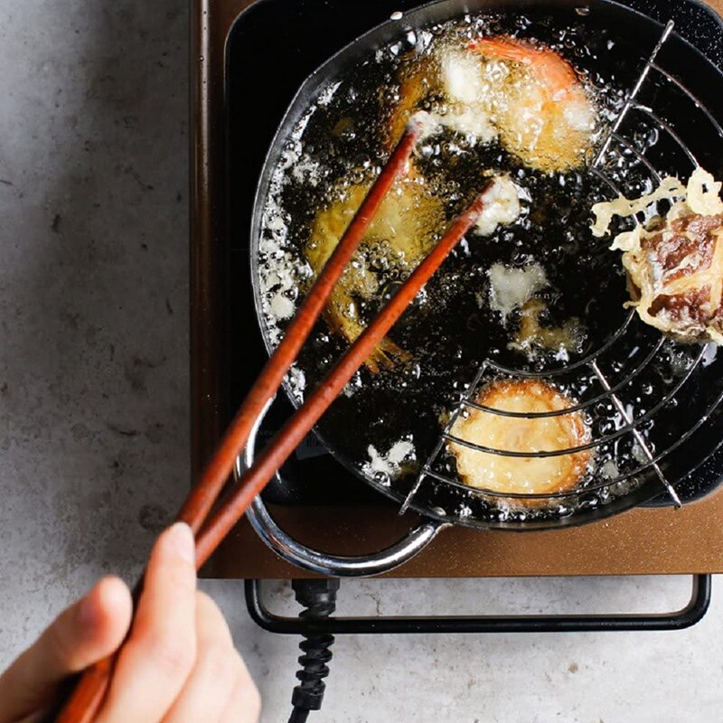 6 Pairs Kitchen Cooking Chopsticks Super Long Lacquered-Free Wax-Free Red Sandalwood Fried Chopsticks Noodle Chopsticks