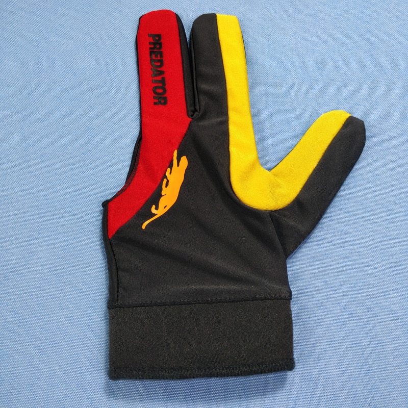 2pcs red/yellow 2colors Snooker Billiard Cue Glove Pool Left Hand Open Three-Finger Accessory