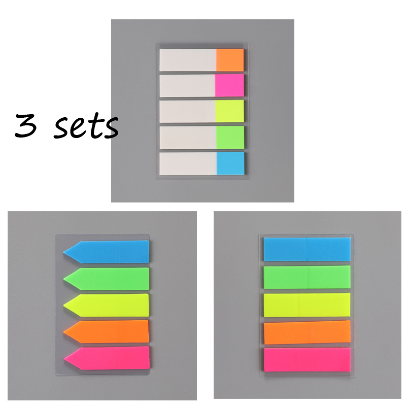 Yatniee 3 Packs Memo Pad N Times Sticky Notes Fluorescerende Zelf Kleverige Notepad Leuke Planner Stickers Bookmark Briefpapier Supply: Default Title