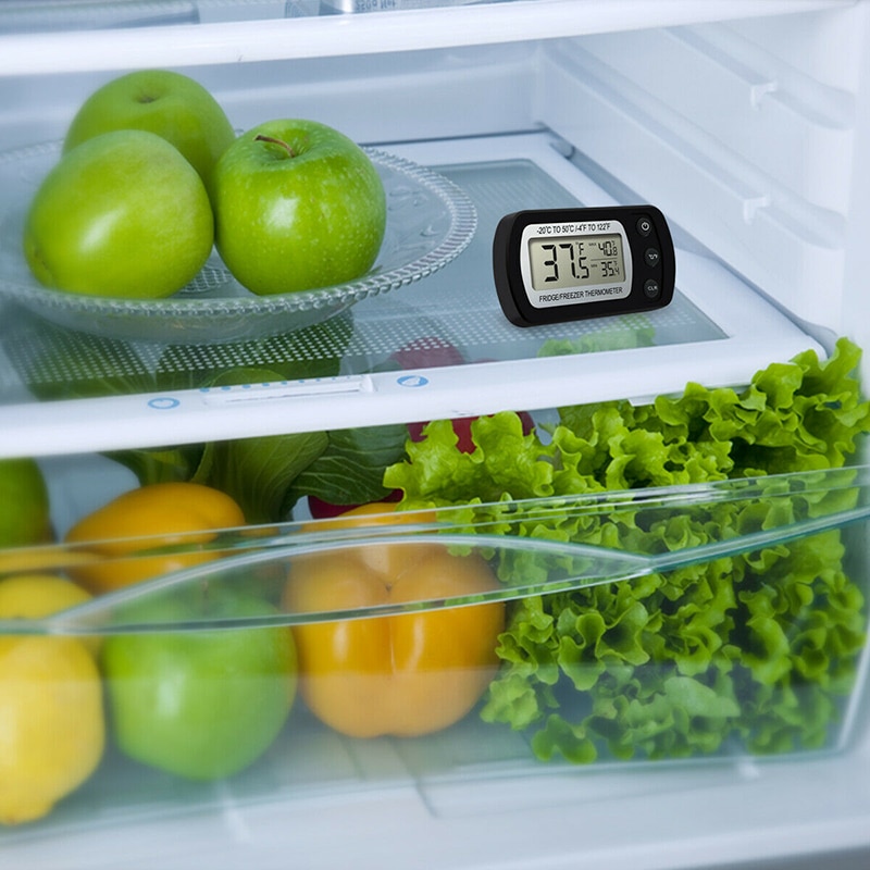 LCD Digital Screen Precision Refrigerator Thermometer Fridge Freezer With Adjustable Stand Meter Detector Thermometer Hygrometer