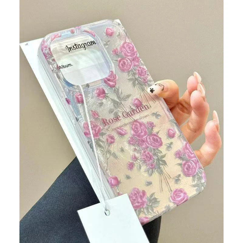 Til iphone 16 pro max 15 14 13 12 11 deksel, vortexmønster, søtt vintage rose-telefondeksel til iphone xs max xr  x 7 8 plus 16, fundas i et deksel
